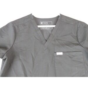 Figs Scrub‎ Shirt Women Small Black Technical Collection Medical Uniform PO#5351